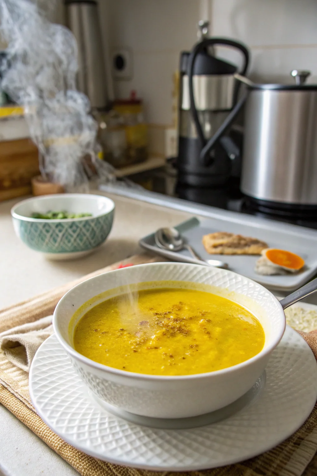 A delicious plate of Immune-Boosting Golden Turmeric Soup