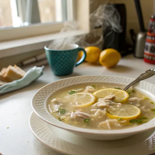 A delicious plate of Greek Lemon Chicken Soup