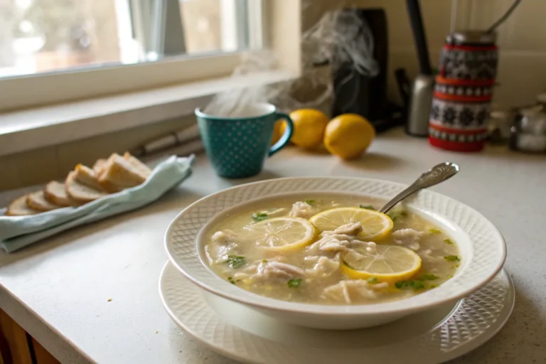 A delicious plate of Greek Lemon Chicken Soup