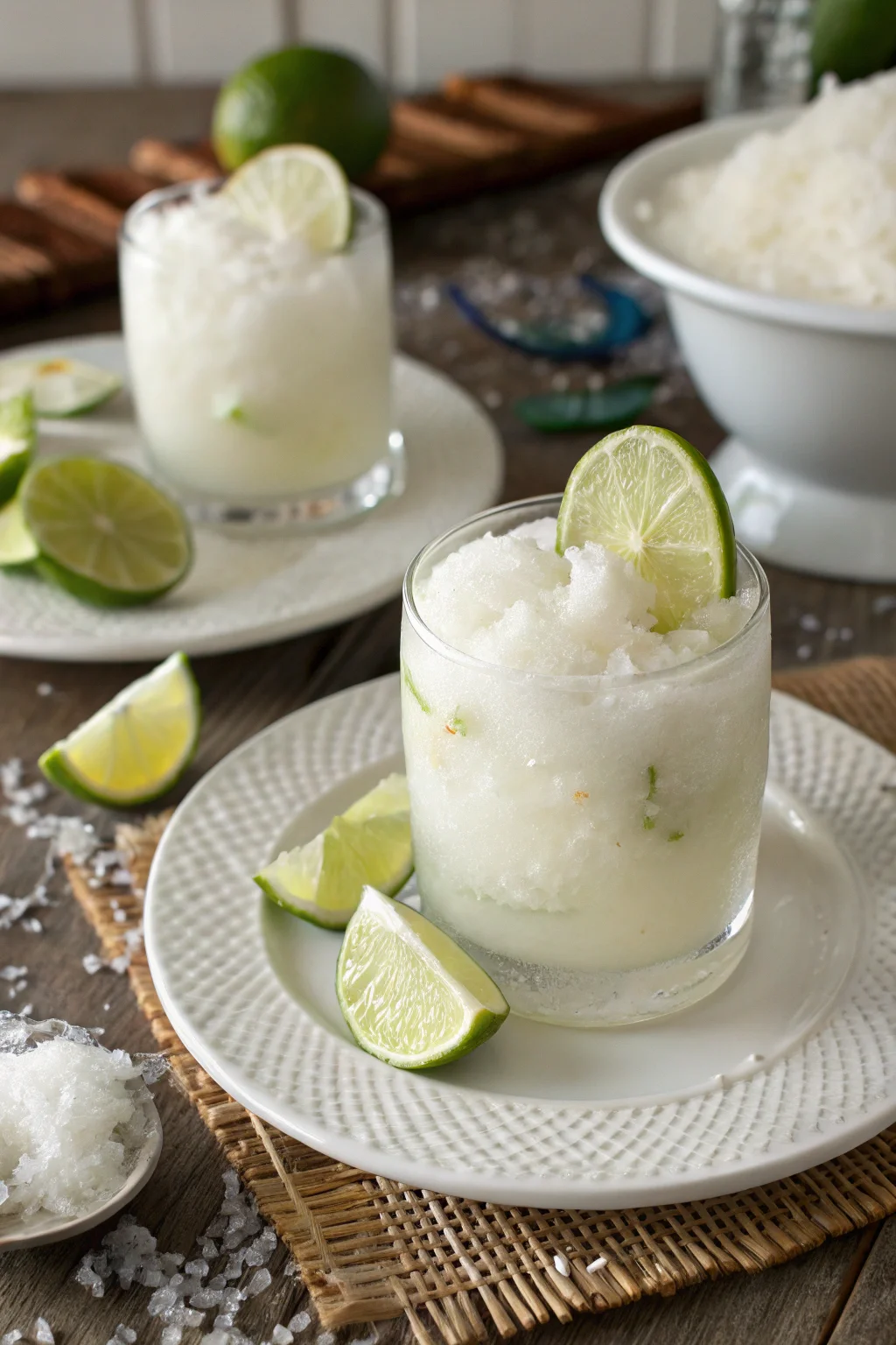 A delicious plate of Easy Frozen Limonada de Coco Colombian Lime and Coconut Drink Recipe