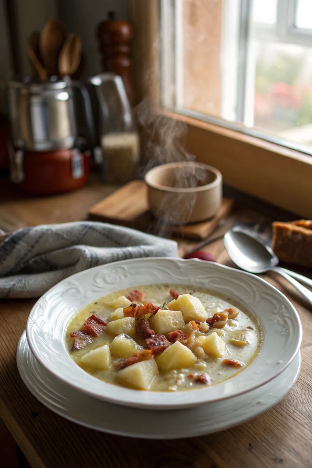 A delicious plate of Baked Potato Soup