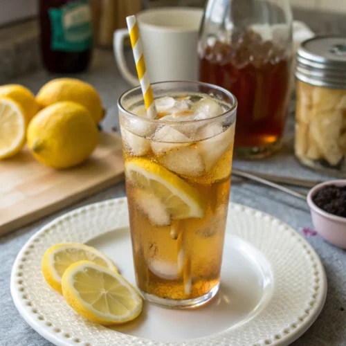 A delicious plate of Lemon Vanilla Iced Tea