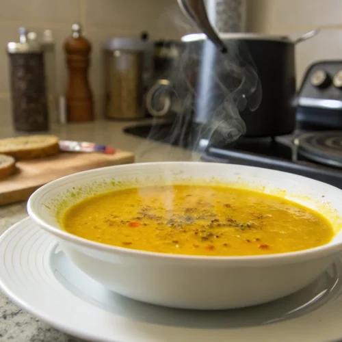 A delicious plate of Immune-Boosting Golden Turmeric Soup