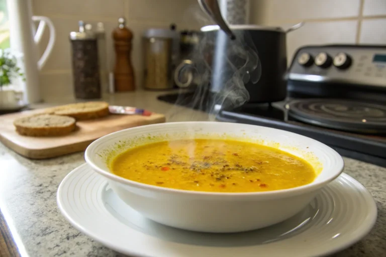 A delicious plate of Immune-Boosting Golden Turmeric Soup