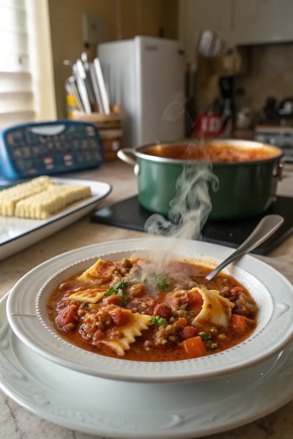A delicious plate of Lasagna Soup Recipe