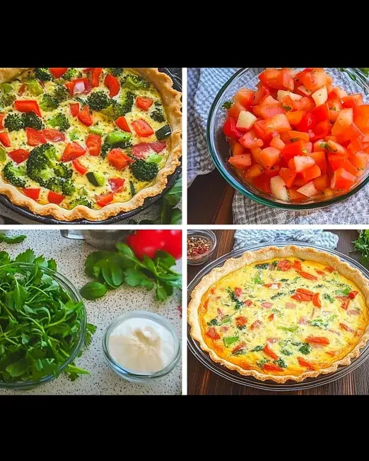 Garden Veggie Quiche-Steps