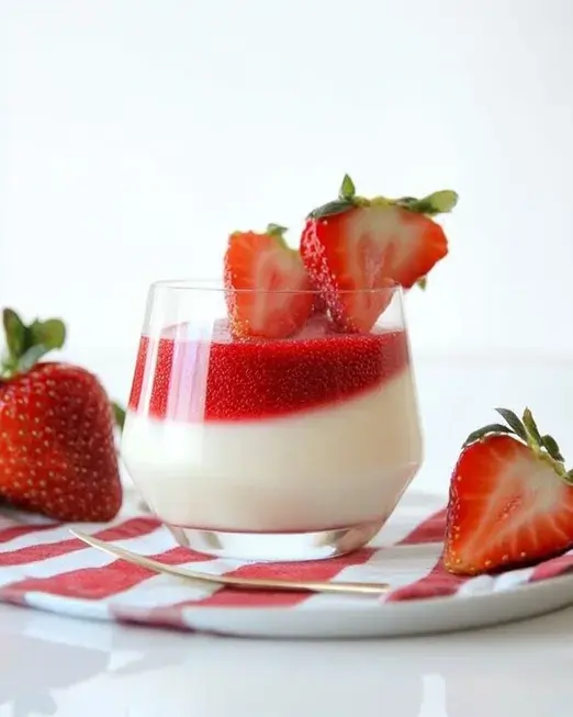 Strawberry Vanilla Panna Cotta