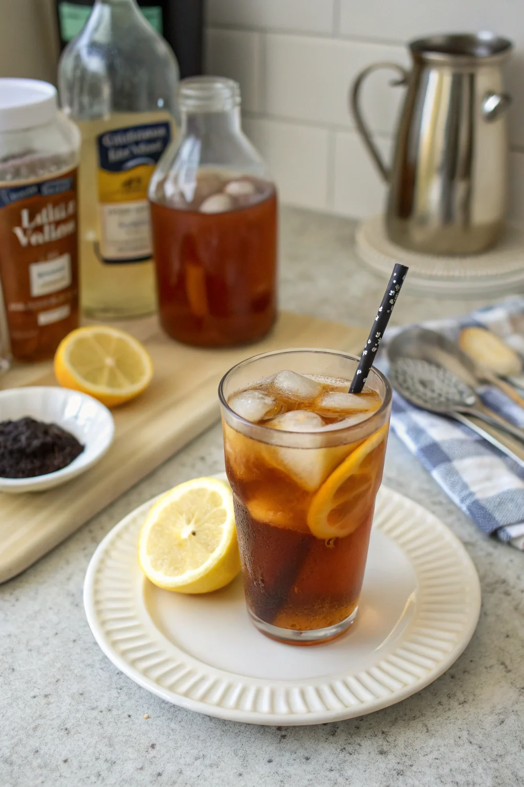 A delicious plate of Lemon Vanilla Iced Tea