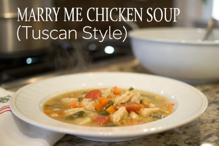 A delicious plate of Marry Me Chicken Soup (Tuscan Style)