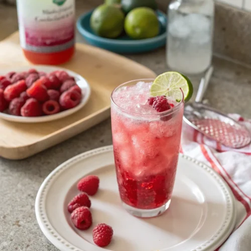 A delicious plate of Raspberry Limeade Splash