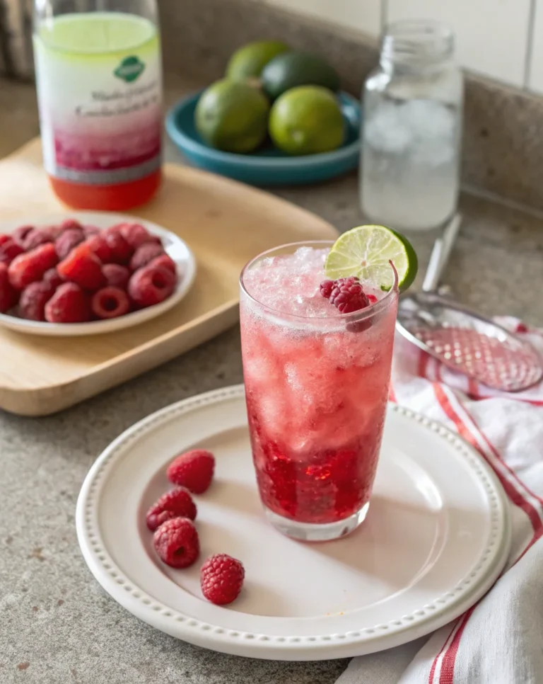 A delicious plate of Raspberry Limeade Splash