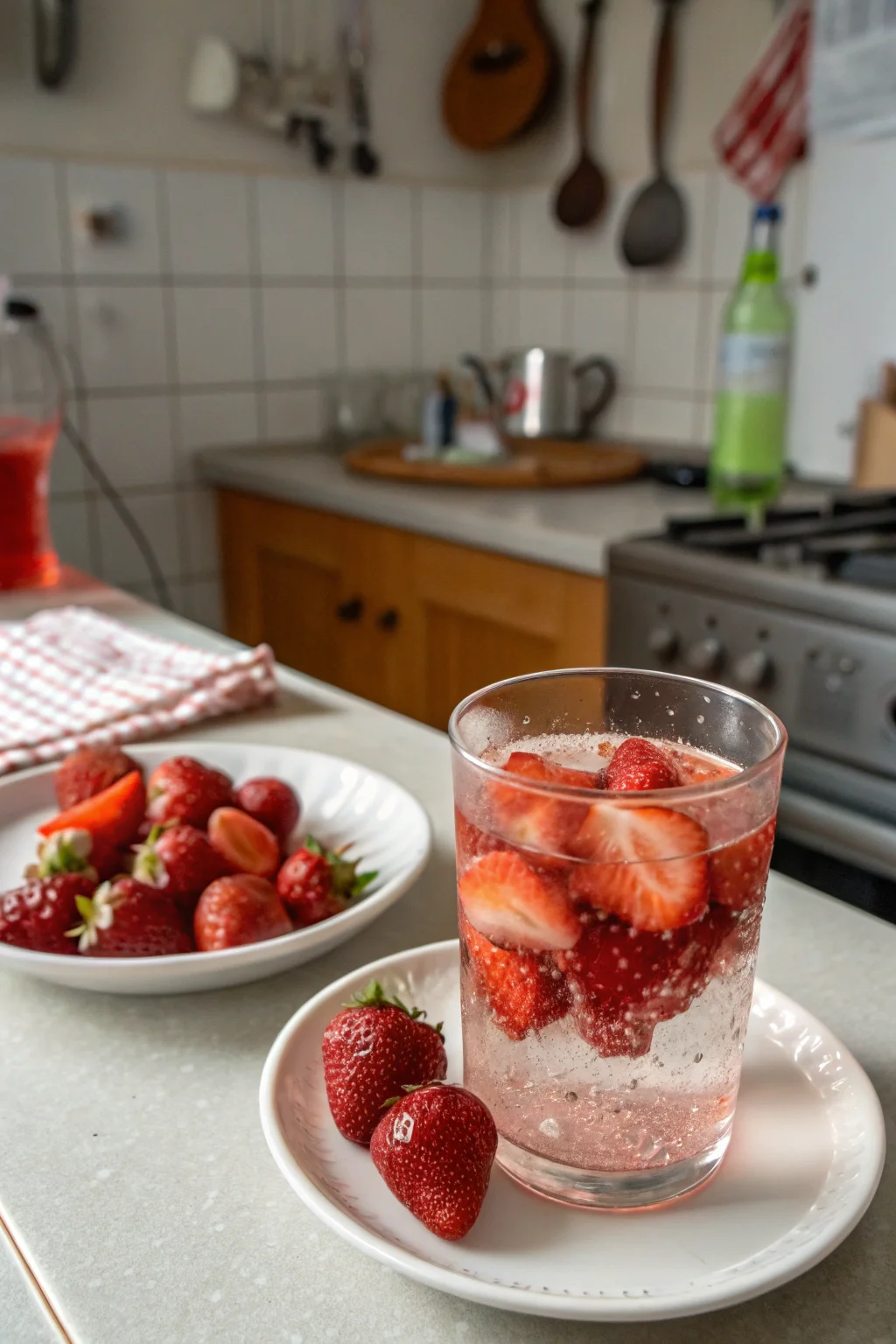 A delicious plate of Strawberry Dirty Sprite