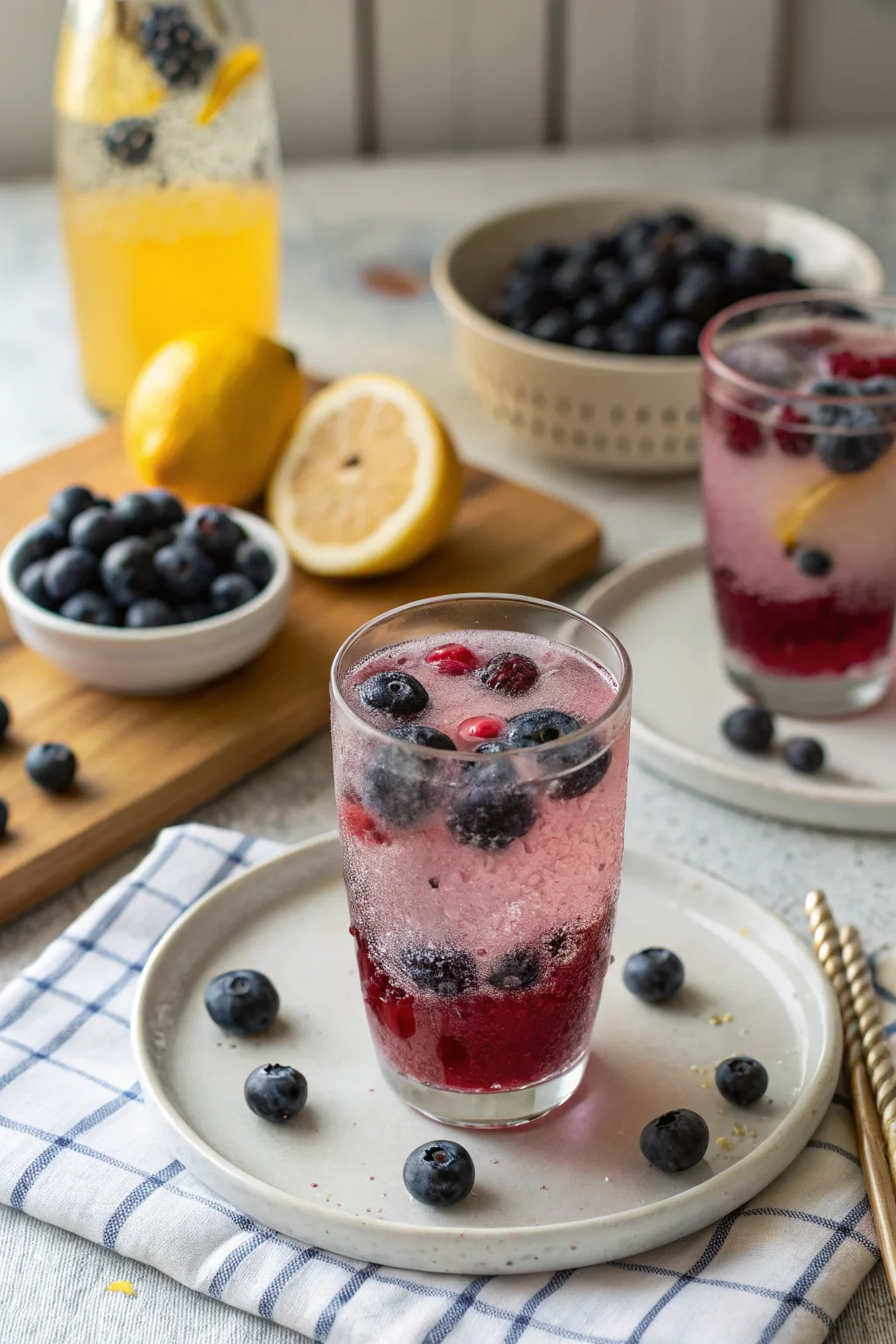 A delicious plate of Blueberry Lemon Fizz