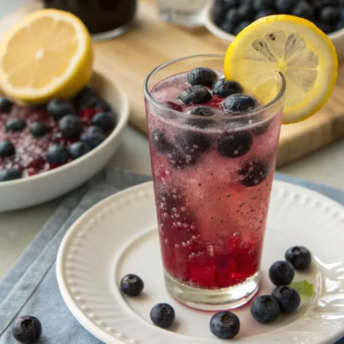 A delicious plate of Blueberry Lemon Fizz