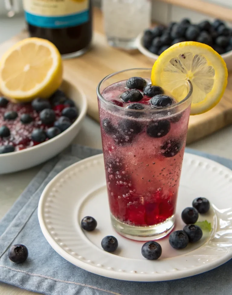 A delicious plate of Blueberry Lemon Fizz