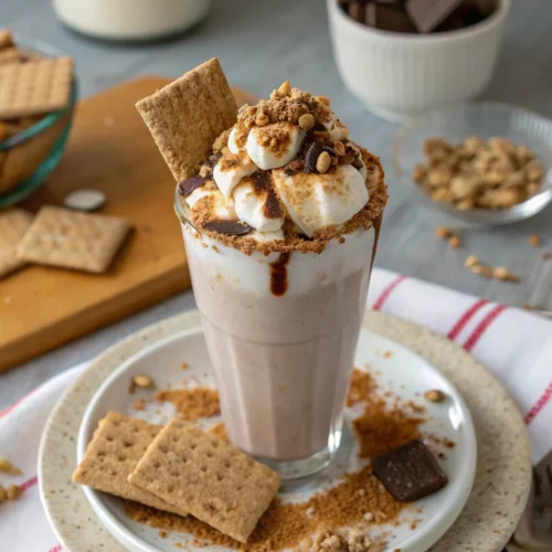A delicious plate of S'mores Milkshake