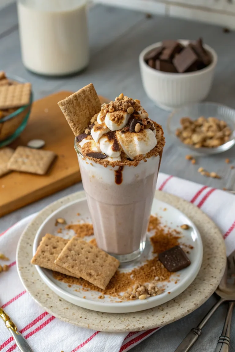 A delicious plate of S'mores Milkshake