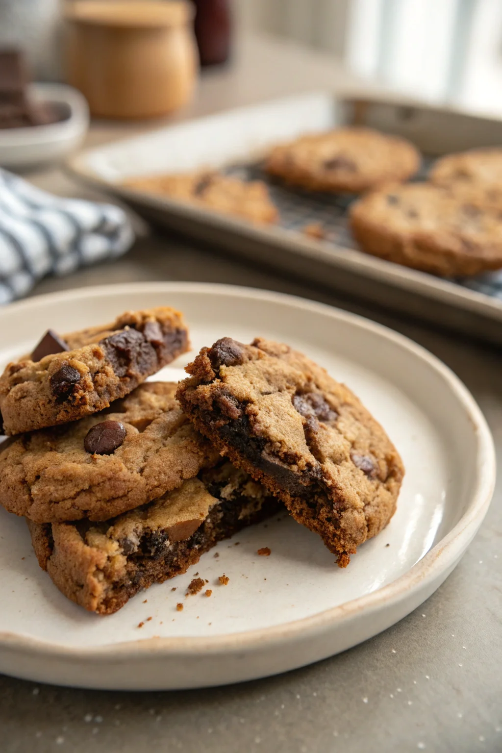 A delicious plate of Fudgy Chewy Brookies