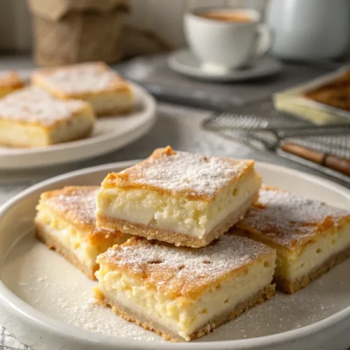 A delicious plate of Crescent Cheesecake Bars