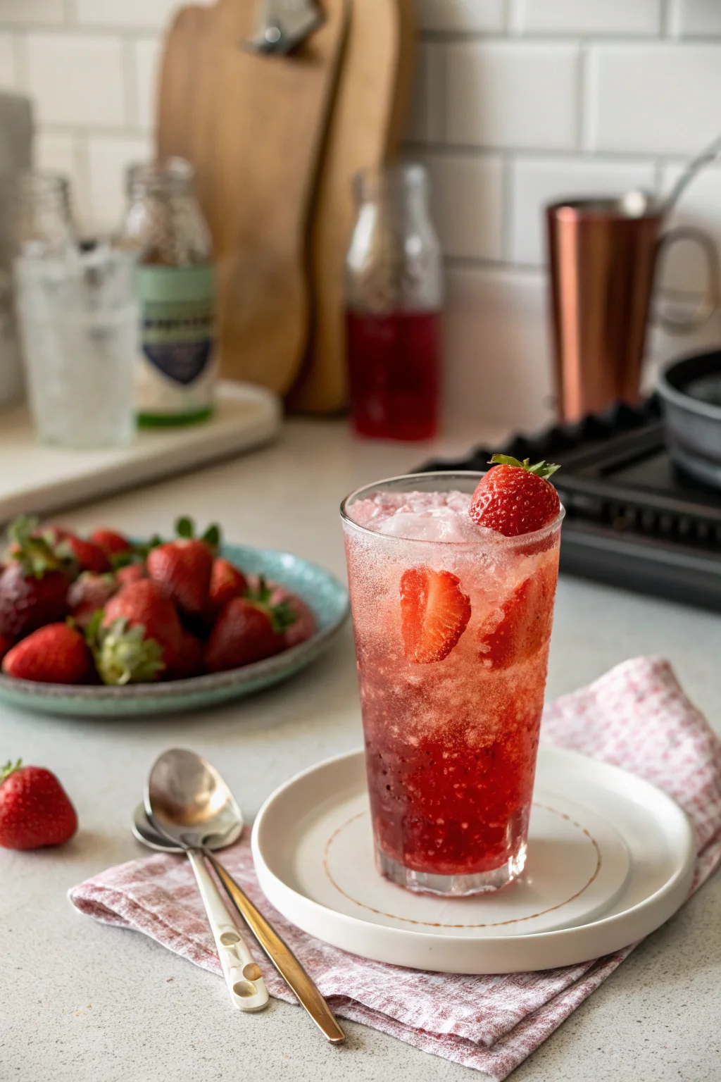 A delicious plate of Dirty Strawberry Soda