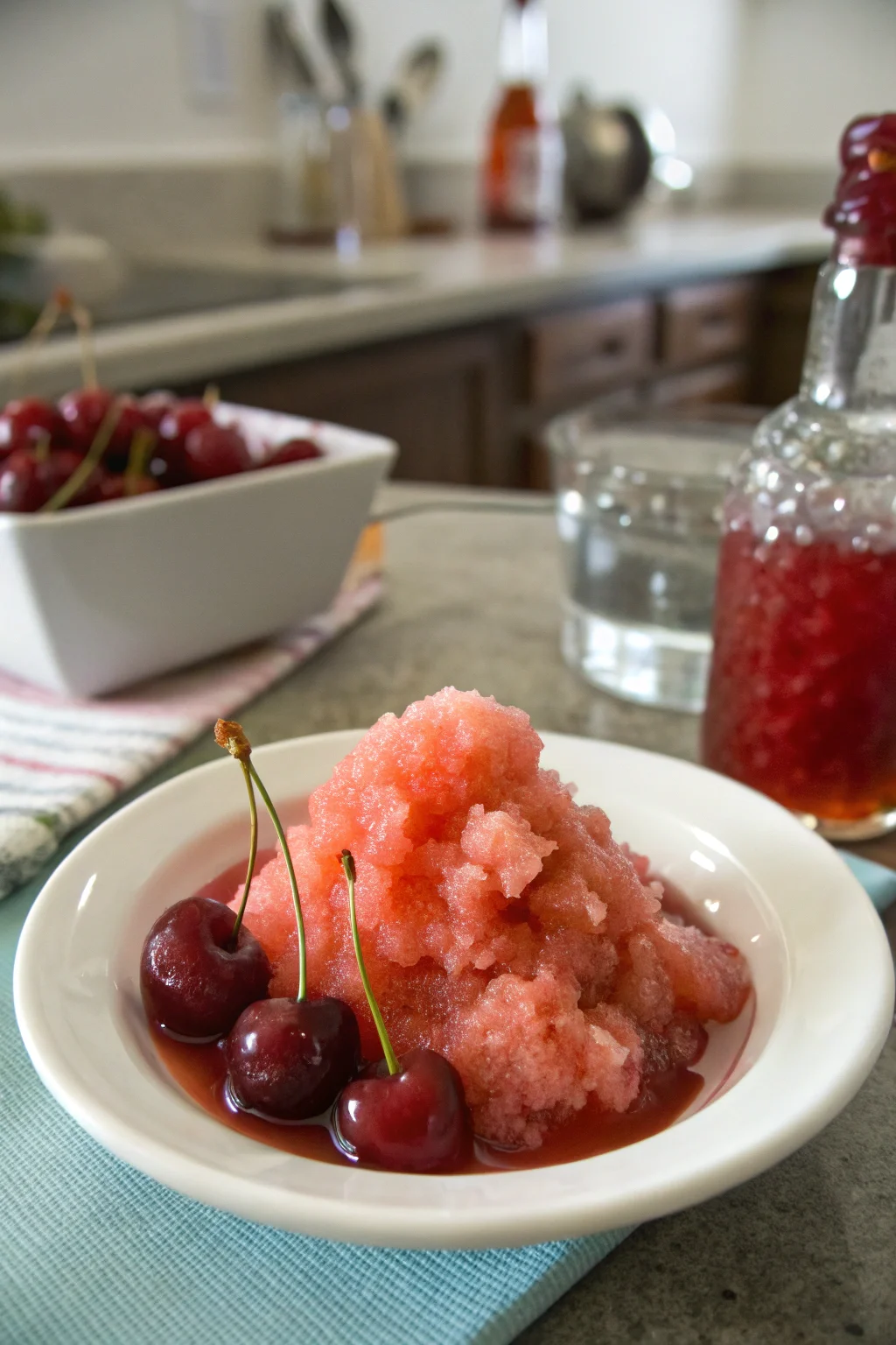 A delicious plate of Cherry Bourbon Slush