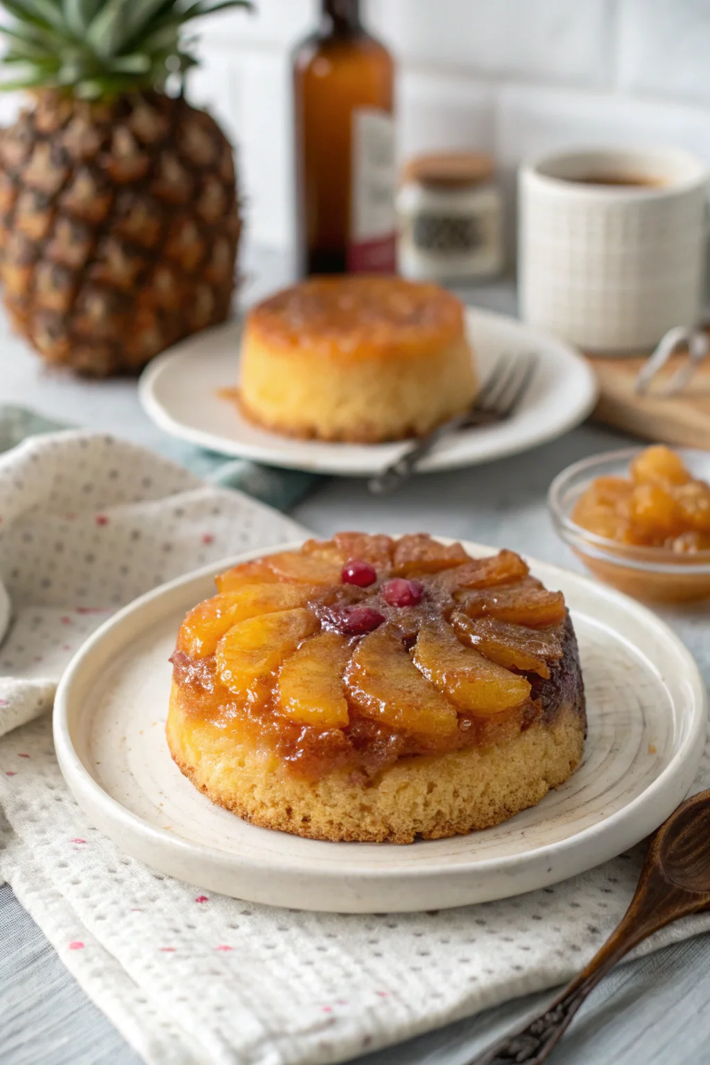 A delicious plate of Mini Pineapple Upside-down