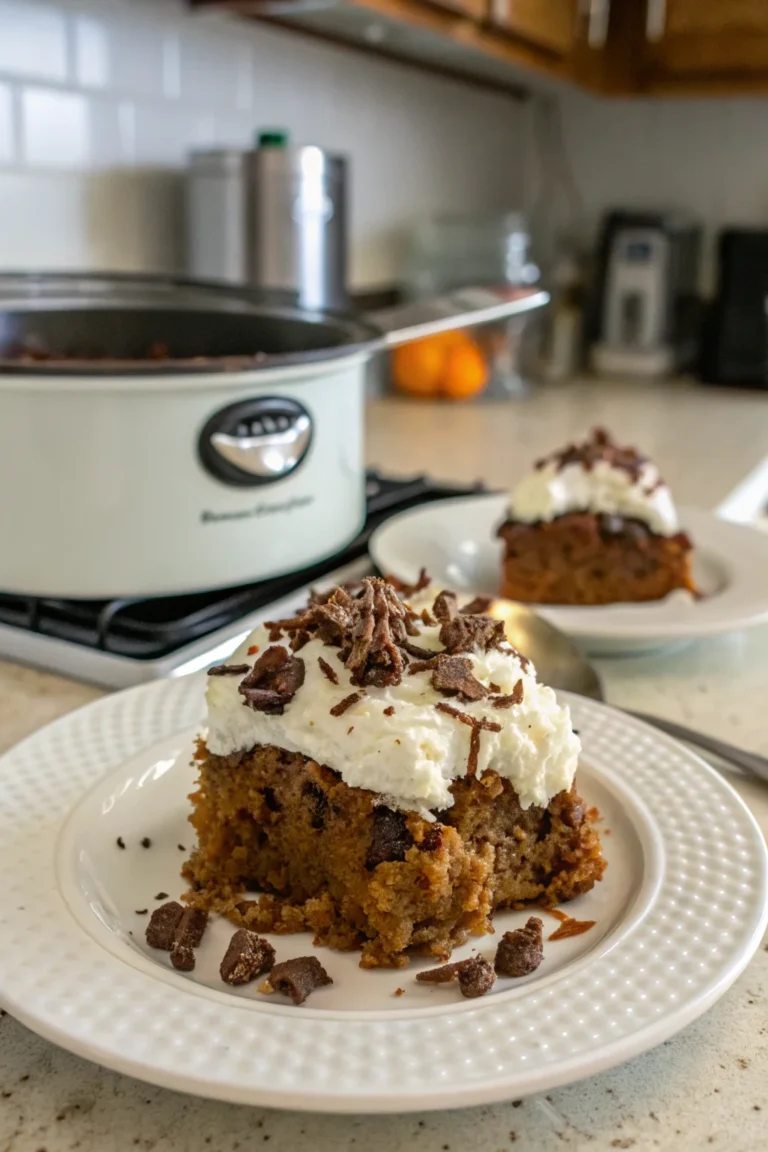 A delicious plate of Slow Cooker Better Than Sex Cake