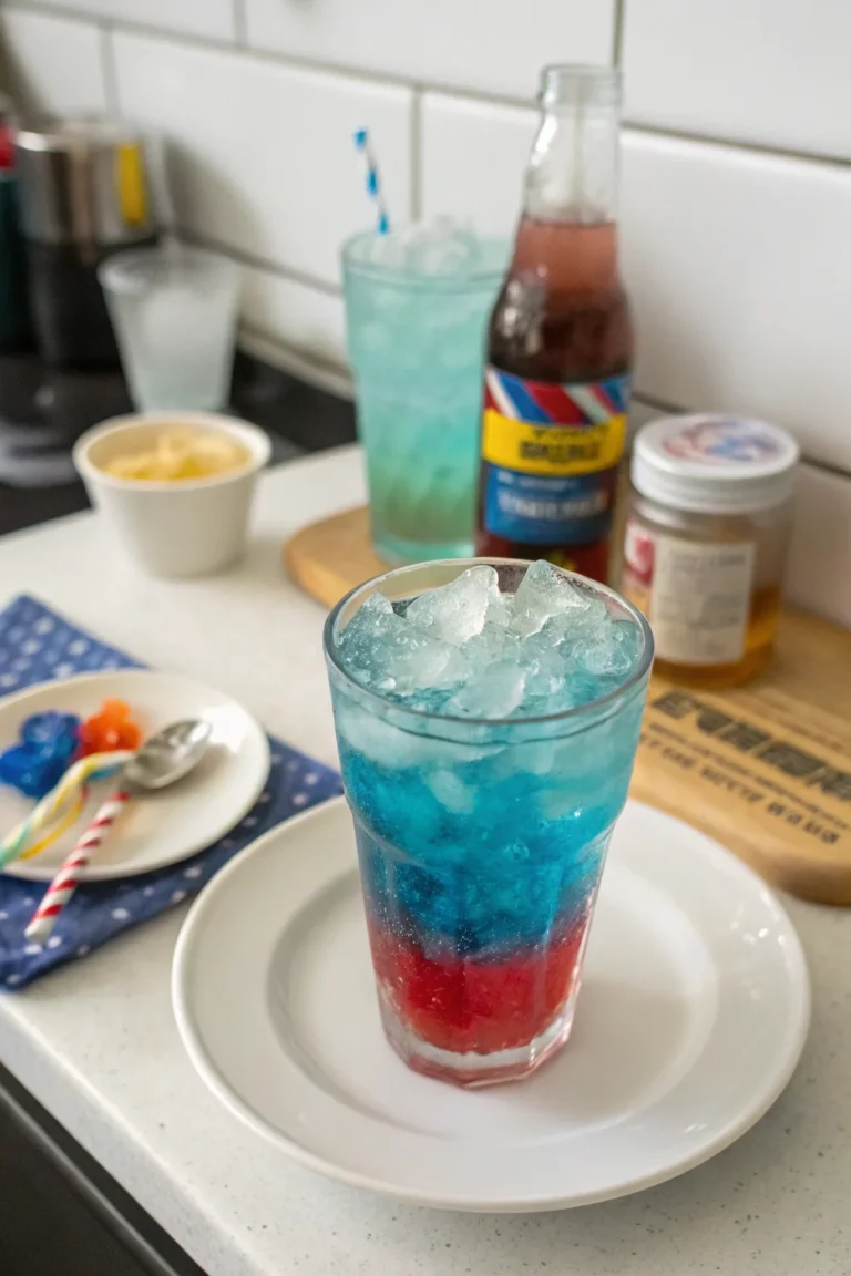 A delicious plate of Frozen Blue Lagoon Drink
