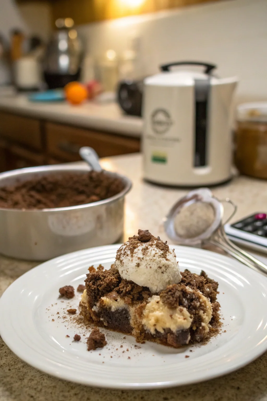 A delicious plate of Dirt Cake Recipe