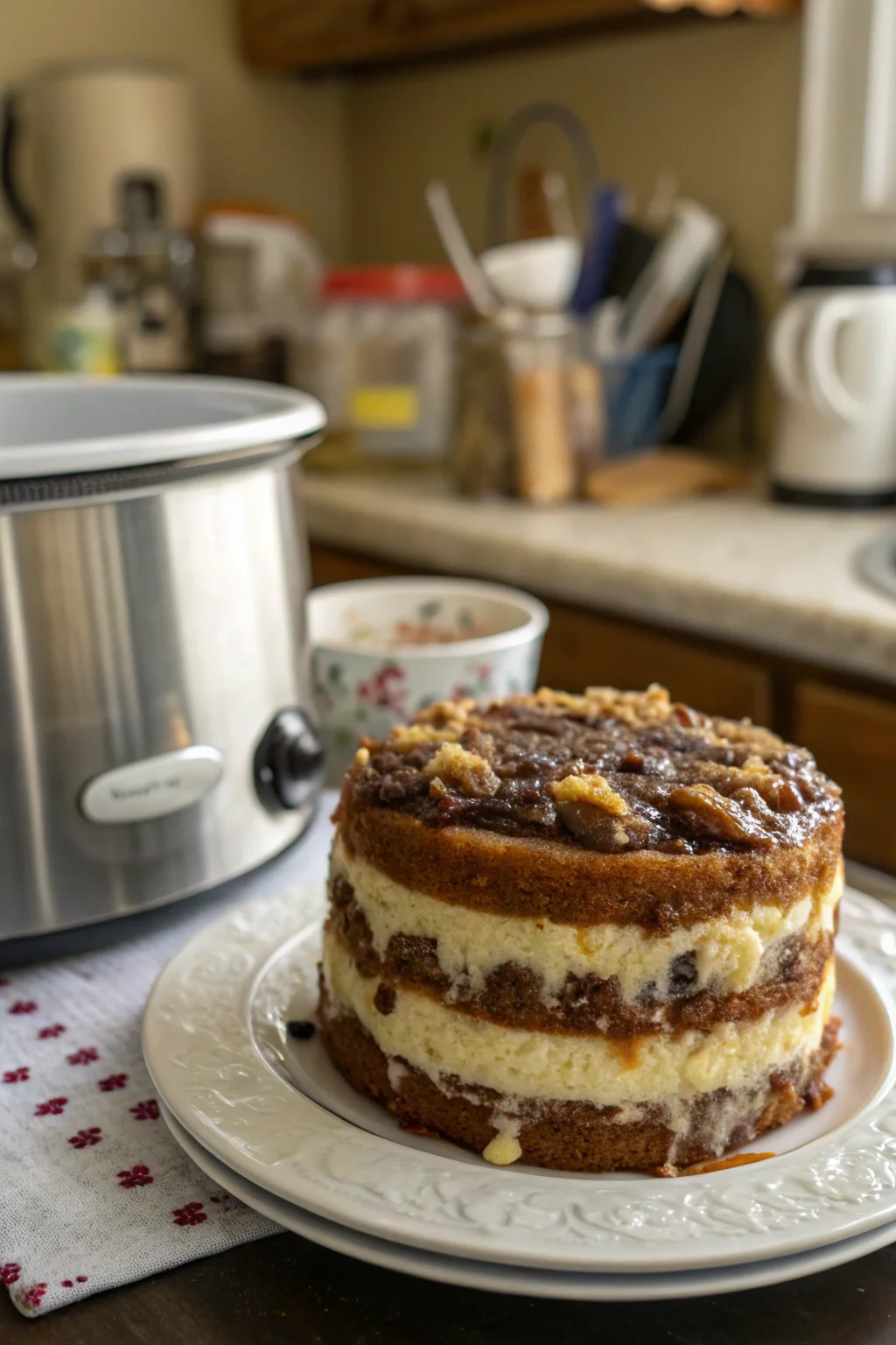 A delicious plate of Slow Cooker Better Than Sex Cake