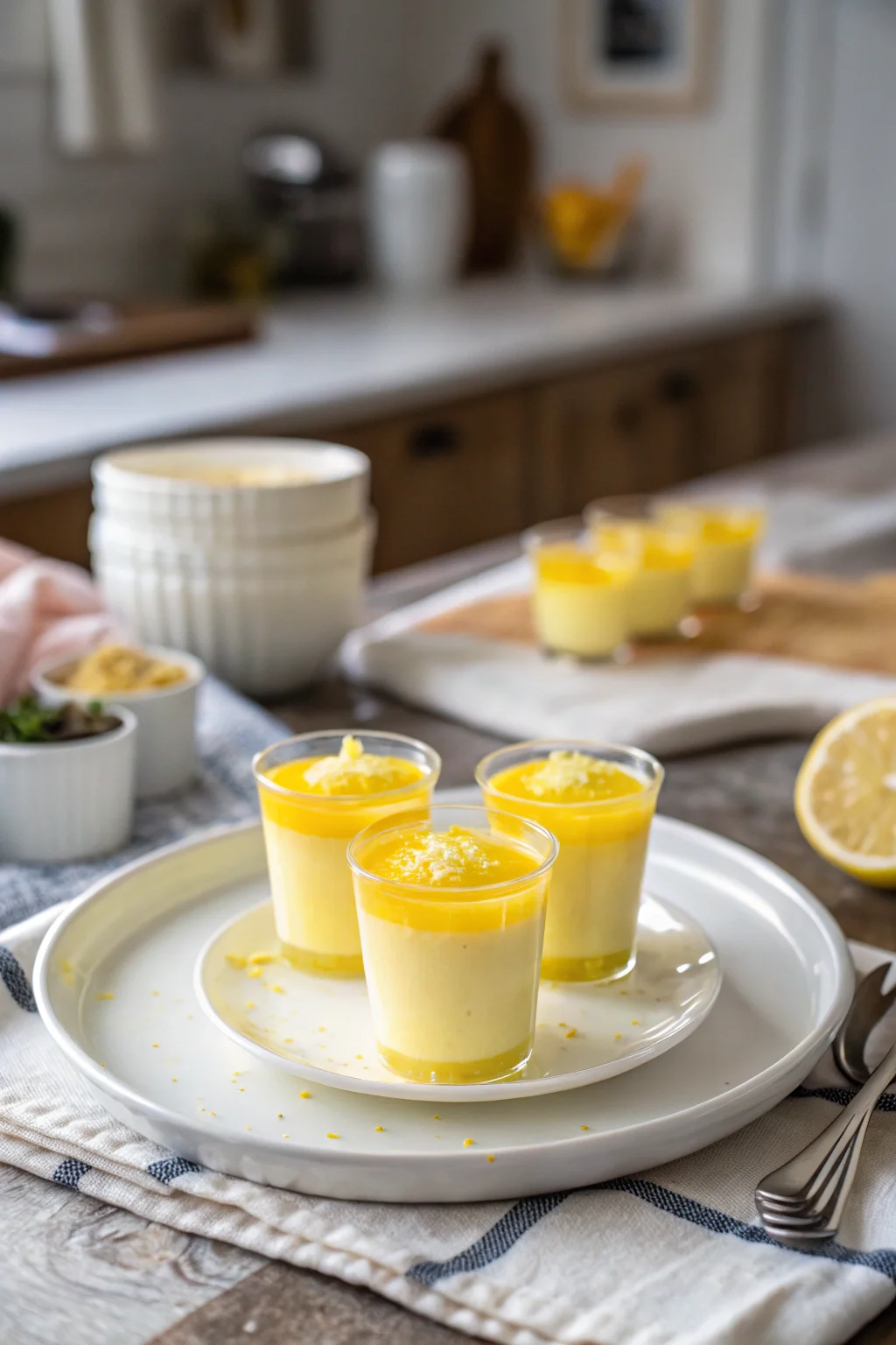 A delicious plate of Limoncello Pudding Shots