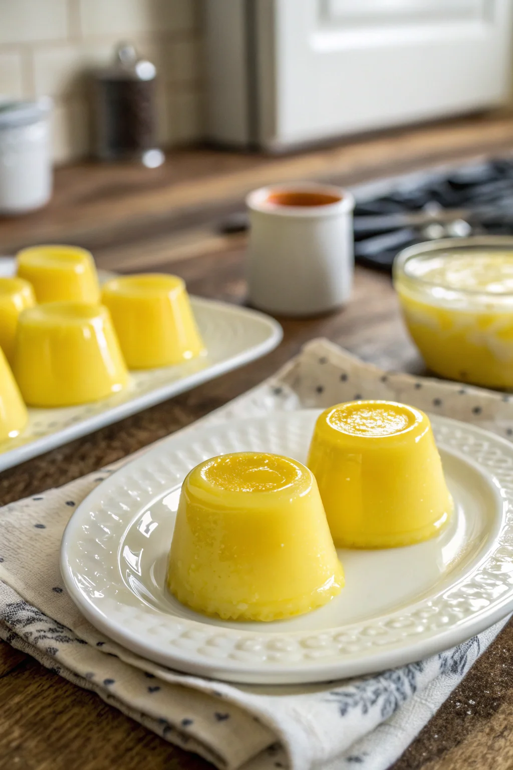 A delicious plate of Limoncello Pudding Shots