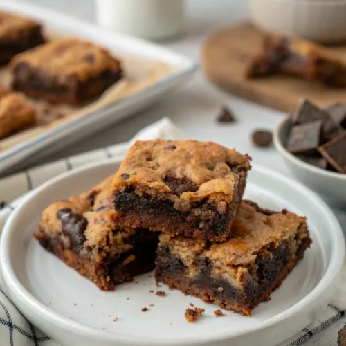 A delicious plate of Fudgy Chewy Brookies