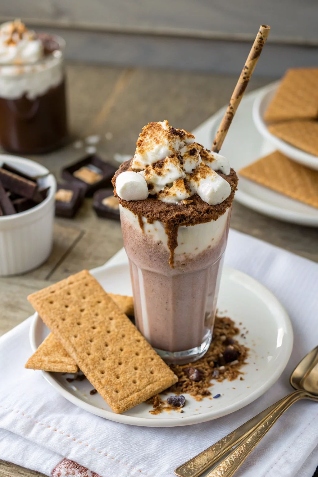 A delicious plate of S'mores Milkshake