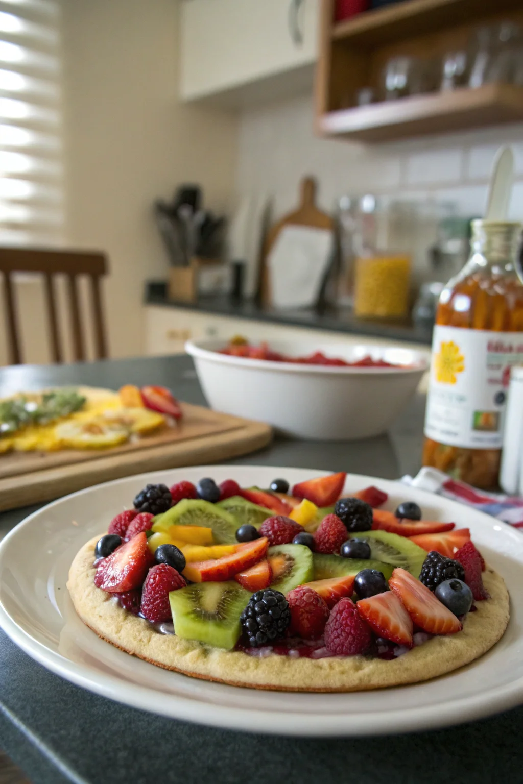 A delicious plate of Fruit Pizza