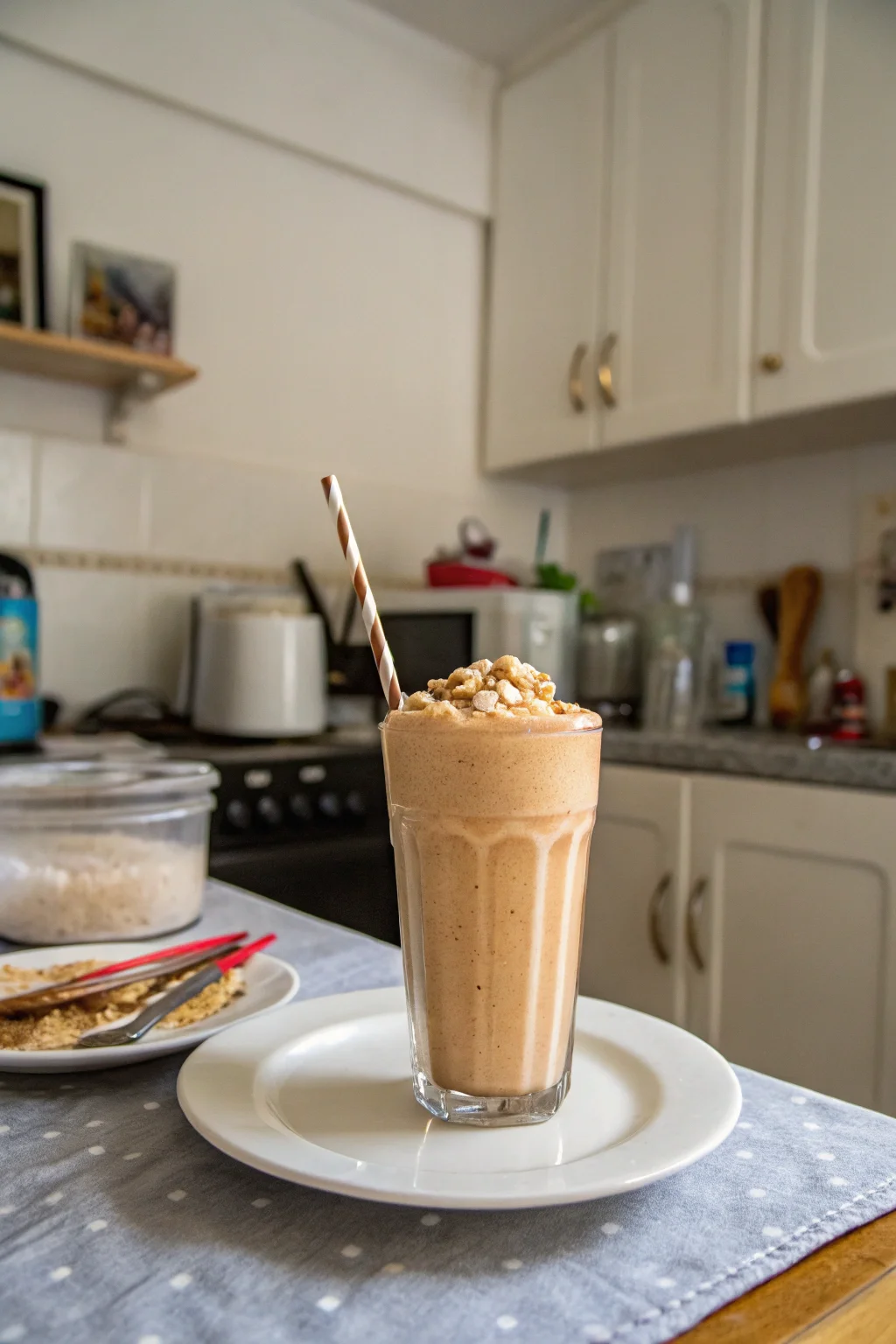 A delicious plate of Peanut Butter Milkshake