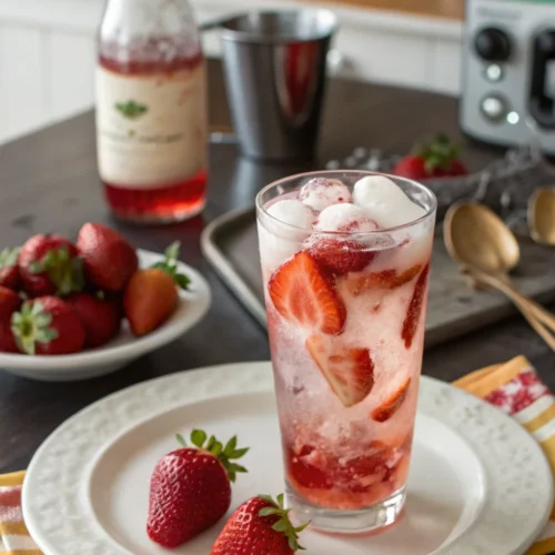 A delicious plate of Dirty Strawberry Soda