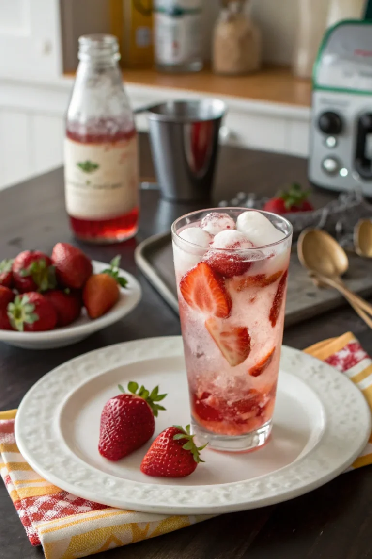 A delicious plate of Dirty Strawberry Soda