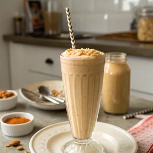A delicious plate of Peanut Butter Milkshake