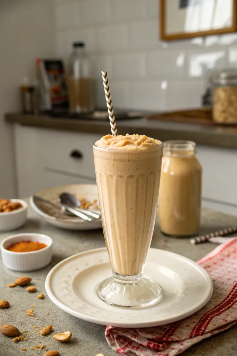 A delicious plate of Peanut Butter Milkshake