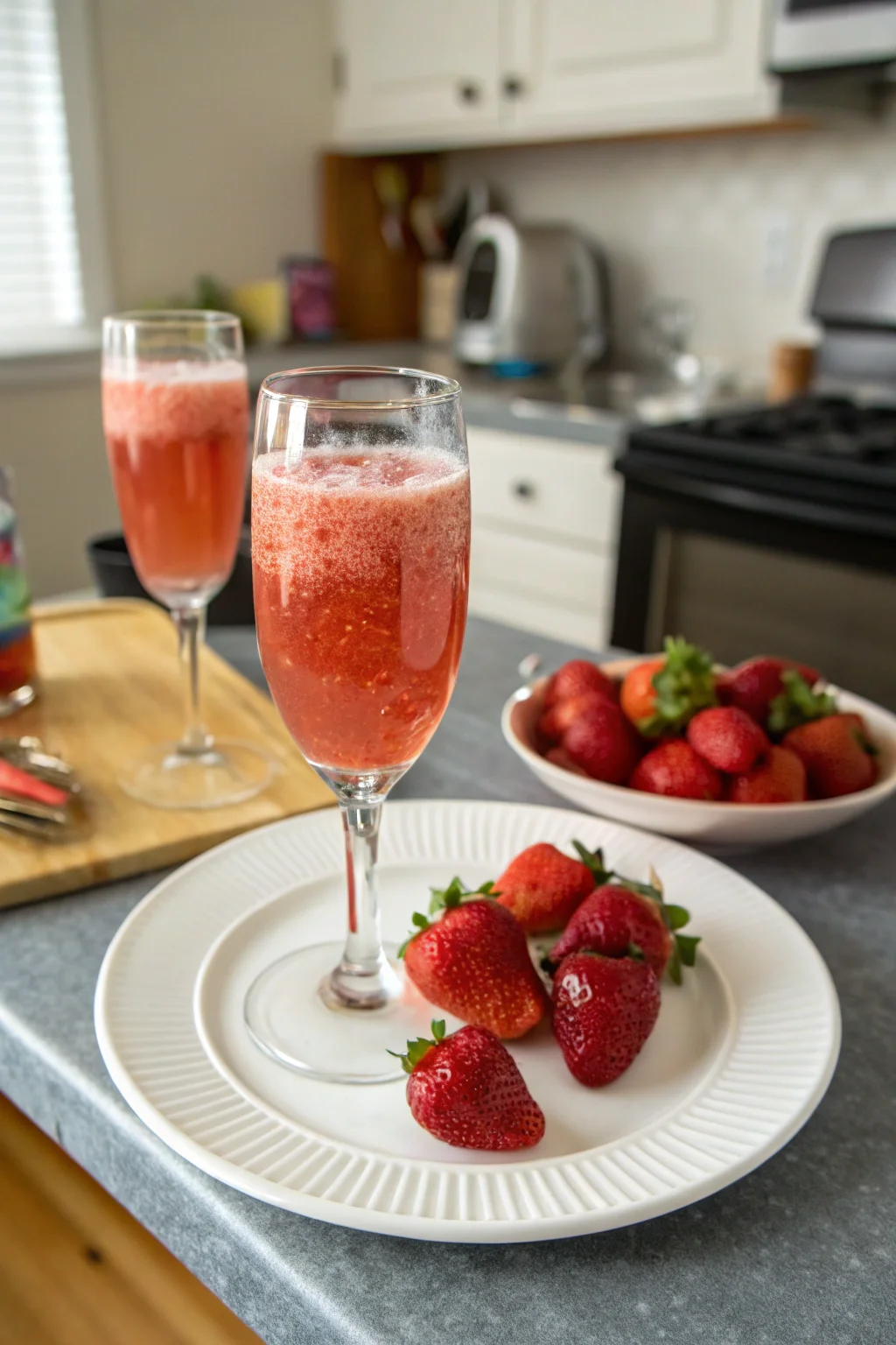 A delicious plate of Strawberry Mimosas