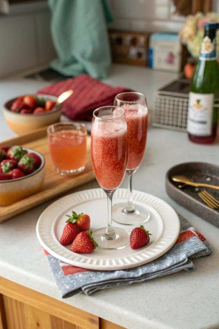 A delicious plate of Strawberry Mimosas