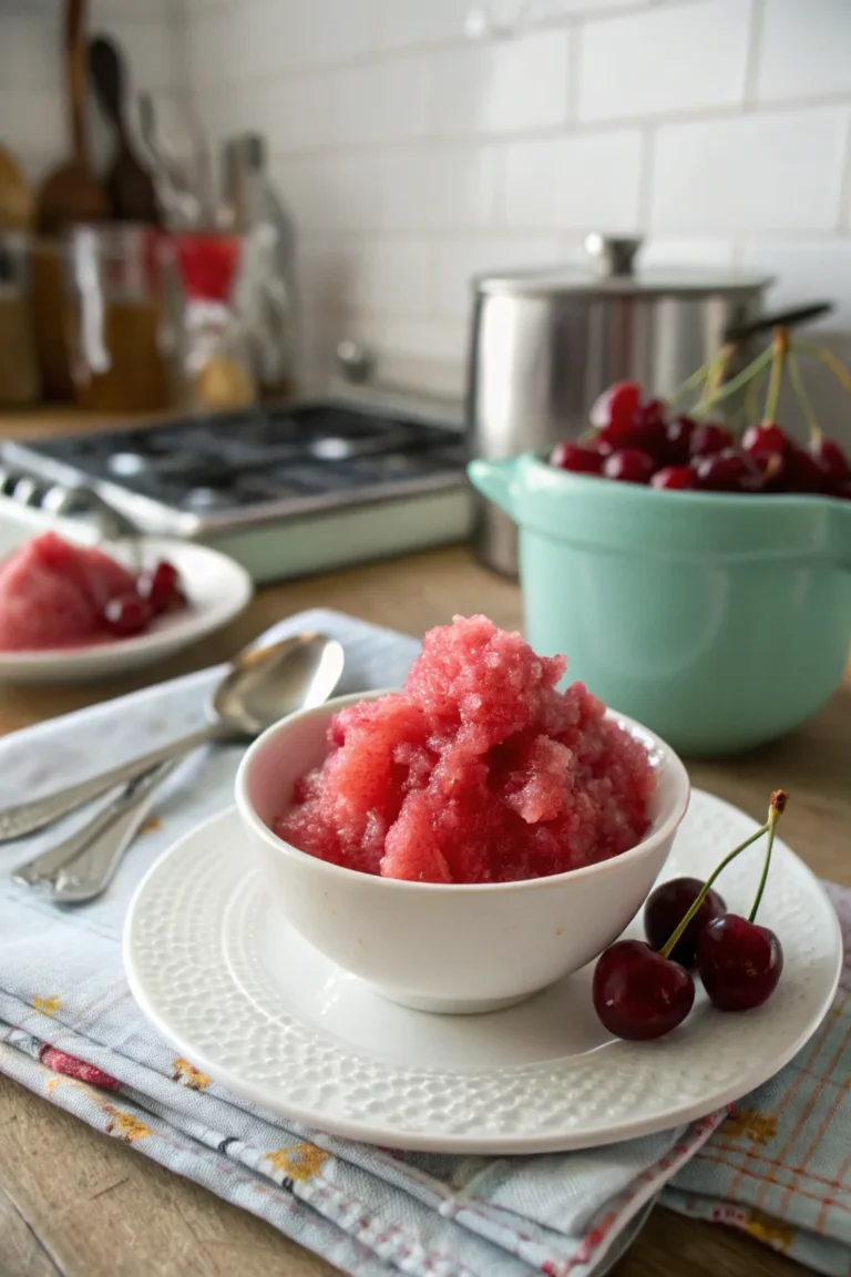 A delicious plate of Cherry Bourbon Slush