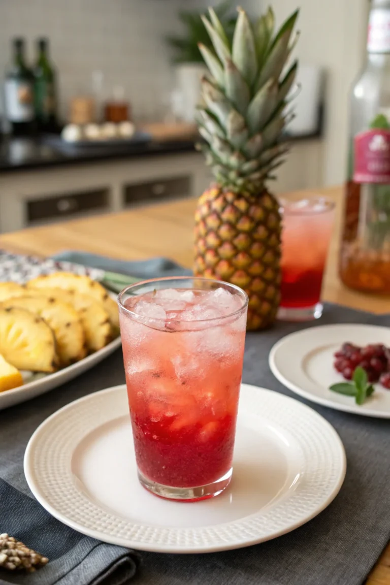A delicious plate of Pineapple Hibiscus Mocktail