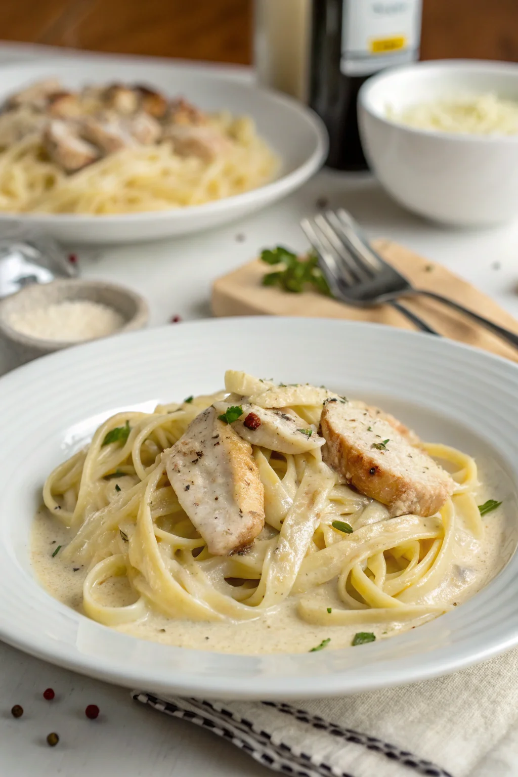 Difference between Chicken Fettuccine Alfredo and Chicken Alfredo?