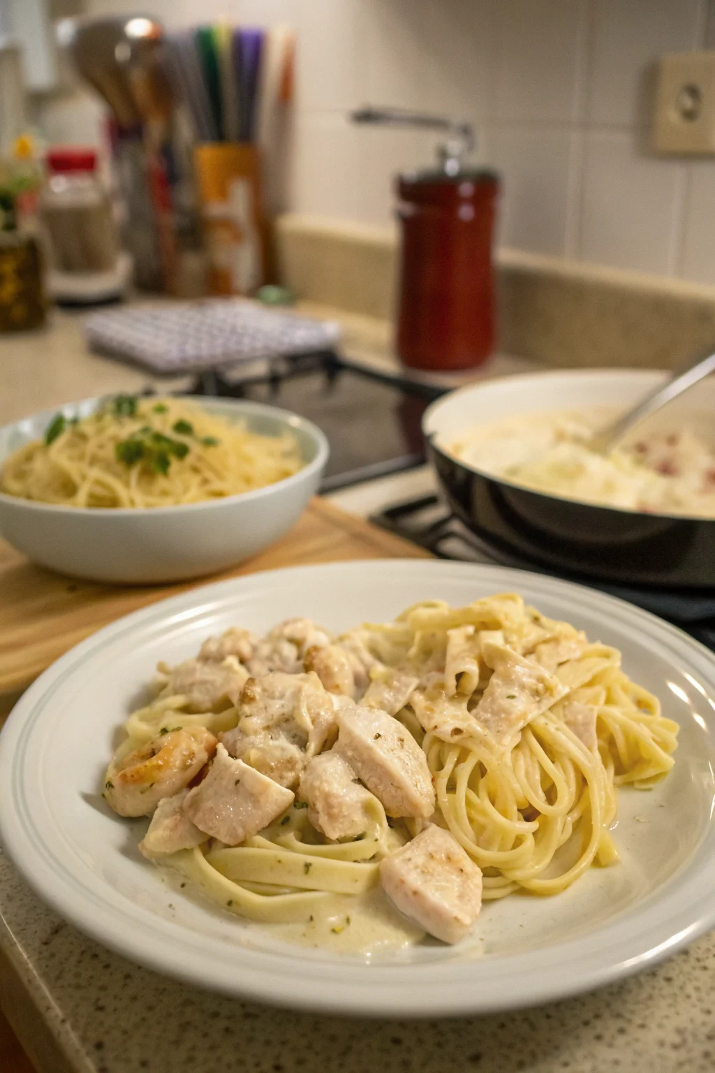 Difference between Chicken Fettuccine Alfredo and Chicken Alfredo?